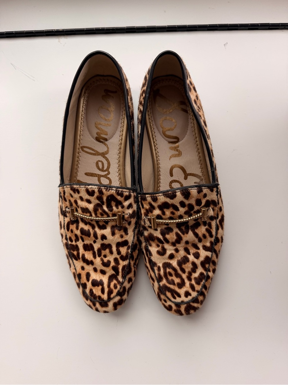 Sam Edelman leopard calf hair loafers size 8.5